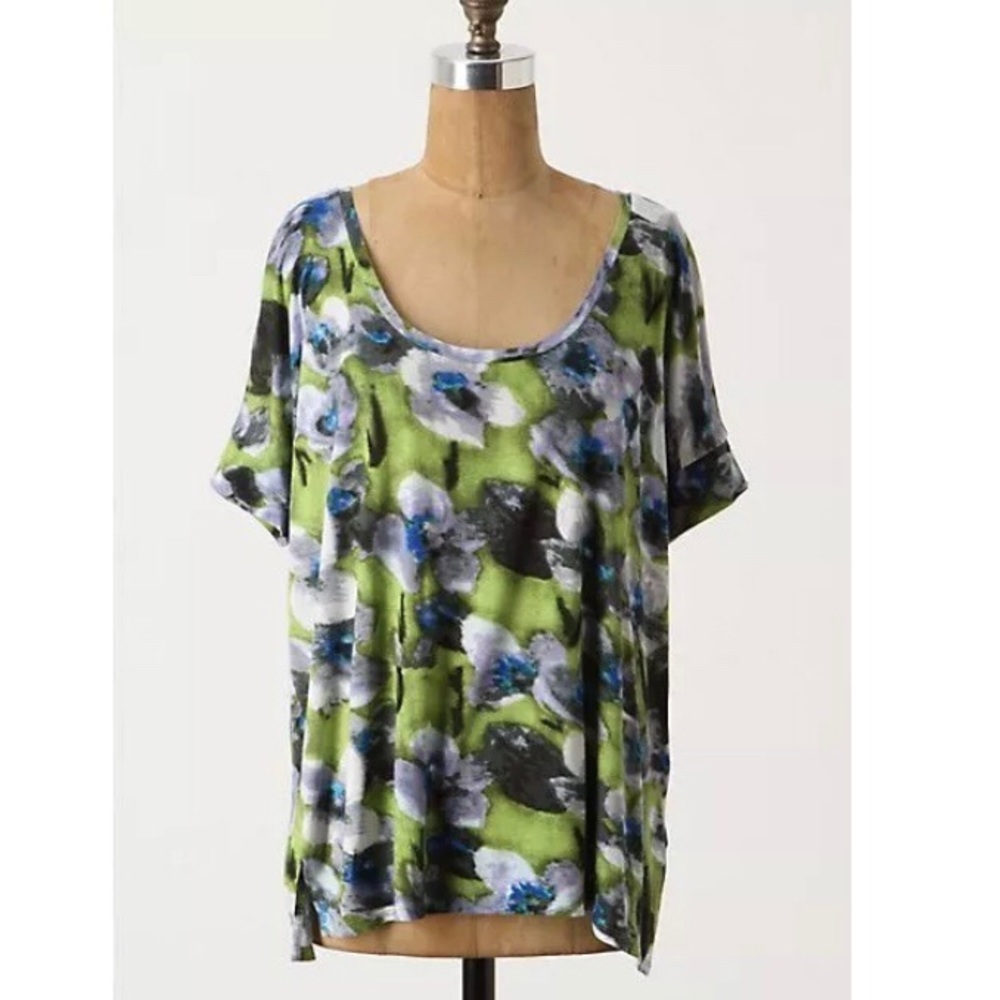 Anthropologie S Floral Behind the Waterfall Top‎